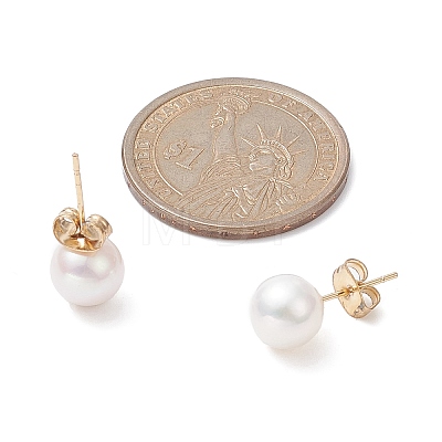 Natural Pearl Stud Earrings EJEW-JE05250-1