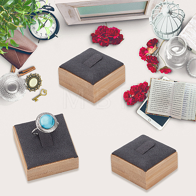Square Wood Single Ring Display Stands RDIS-WH20001-01-1