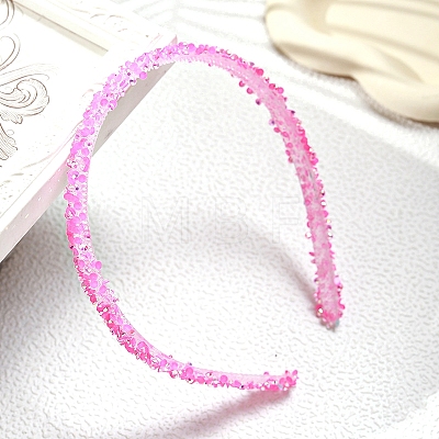 Glass Rhinestone HairBands for Women & Girl PW-WG54323-08-1