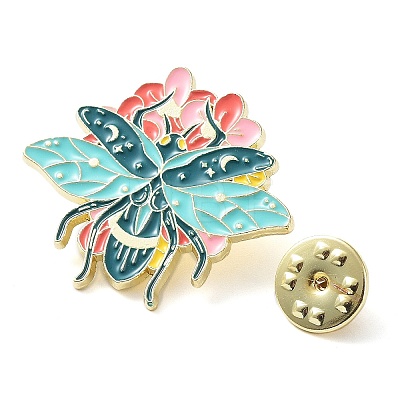Insect with Flower Enamel Pins JEWB-E033-01G-02-1