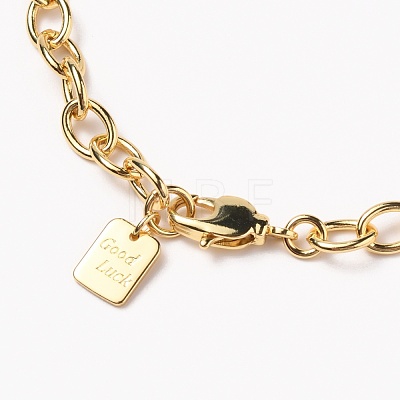 Brass Cable Chain Bracelets BJEW-H537-11G-1