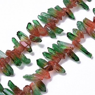 Natural Quartz Crystal Dyed Beads Strands G-I345-02B-1