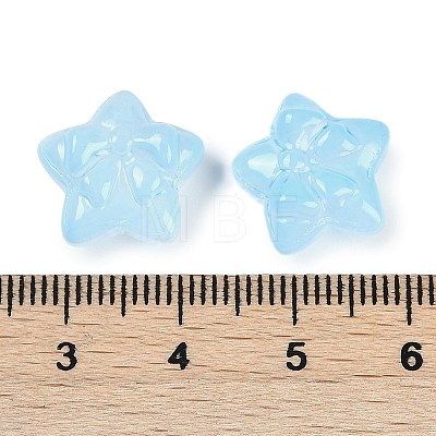 Transparent Spray Paint Glass Beads GLAA-H035-02G-1