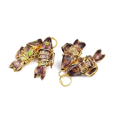Brass Cloisonne Pendants KK-P251-A01-G-02-1