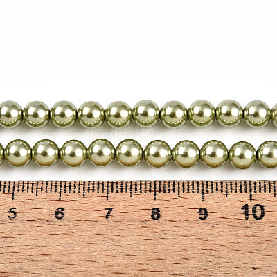 Baking Painted Pearlized Glass Pearl Bead Strands HY-N002-6mm-A07-1