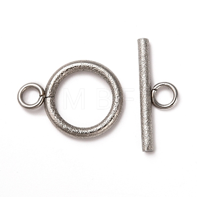 Tarnish Resistant 304 Stainless Steel Textured Toggle Clasps STAS-A048-01P-1