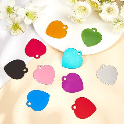 30Pcs 10 Colors Aluminum Blank Pendants ALUM-FH0001-06-1