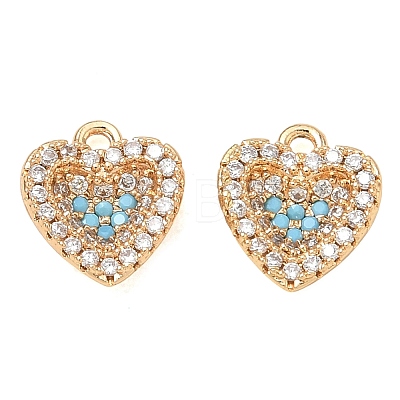 Brass Micro Pave Sky Blue Cubic Zirconia Charms CU-CBAB0CF-14G-1