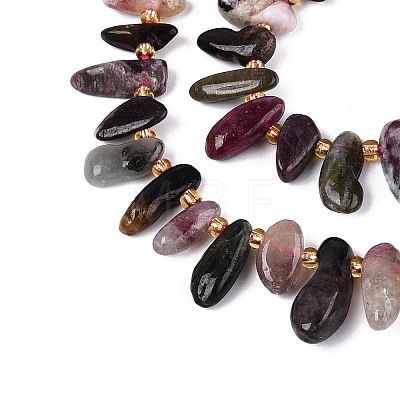 Natural Multicolor Tourmaline Beads Strands G-Z091-A45-1