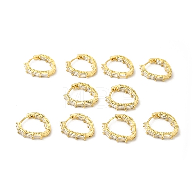 Cubic Zirconia Rectangle Hoop Earrings EJEW-E270-09G-01-1