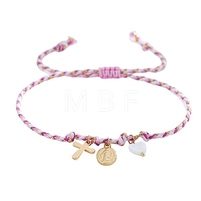 Religion Brass & Natural Shell Charm Bracelets KR4902-4-1