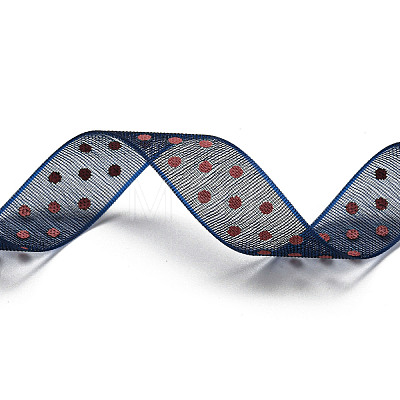 100 Yards Polka Dot Print Nylon Ribbons OCOR-G014-01B-1