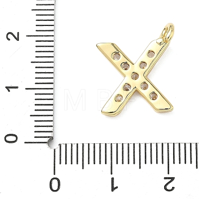 Brass Micro Pave Clear Cubic Zirconia Pendants KK-I476-01G-X-1