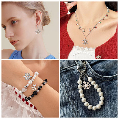 36Pcs 6 Styles Alloy Rhinestone Pendants FIND-TA0010-05-1