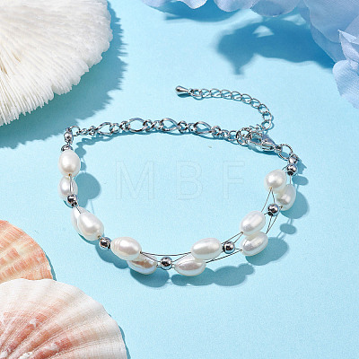 Natural Cultured Freshwater Pearl Bracelets BJEW-JB10387-1