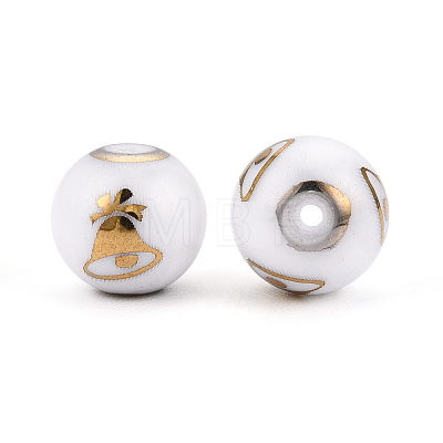 Christmas Opaque Glass Beads EGLA-R113-06C-1