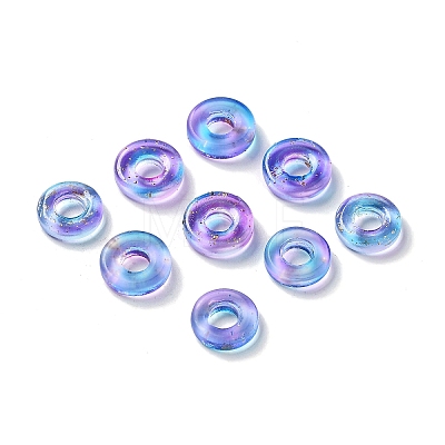 Transparent Spray Painted Glass Beads X-GLAA-N035-04A-1