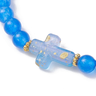 Natural & Dyed Malaysia Jade Beads Stretch Bracelets for Women BJEW-JB13272-1