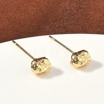 Nuggets Brass Stud Earrings EJEW-F403-01G-1