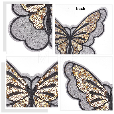 Gorgecraft 12Pcs 2 Style Butterfly Gauze Embroidery Ornaments Accessories PATC-GF0001-11-1
