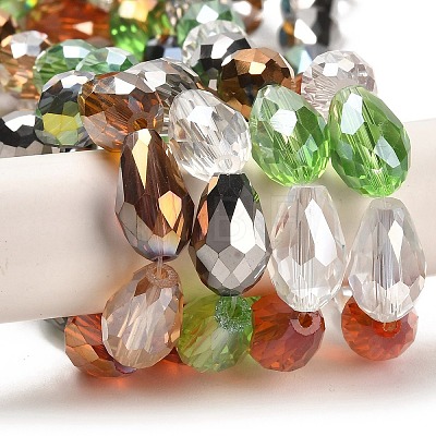 Faceted Teardrop Glass Beads Strands GS053-AB-1