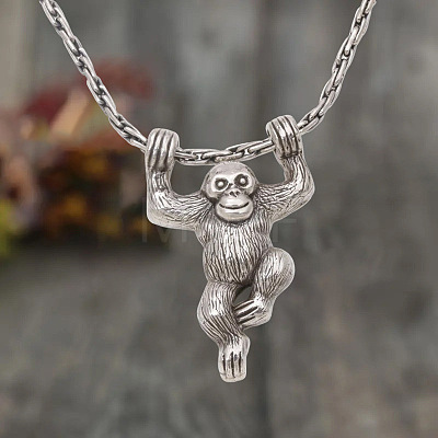 Vintage Alloy Animal Pendant Necklaces WG707AD-01-1