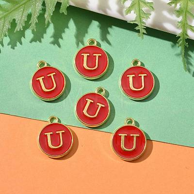 Golden Plated Alloy Enamel Charms X-ENAM-S118-03U-1