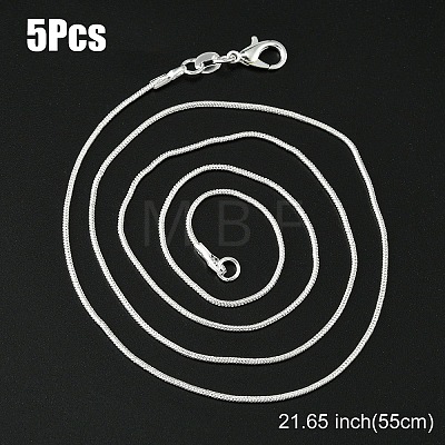Brass Round Snake Chain Necklace with Lobster Claw Clasps MAK-YW0001-15D-1