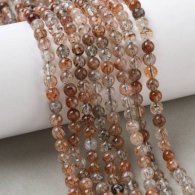 Natural Black Gold Rutilated Quartz Beads Strands G-L657-B02-6mm-1