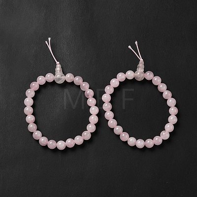 Natural Rose Quartz Gourd Beaded Stretch Bracelet for Women G-G997-G05-1