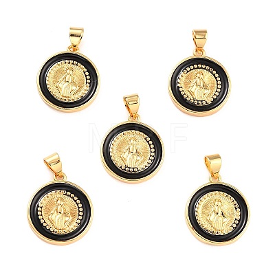 Brass Enamel Pendants KK-P209-03G-01-RS-1