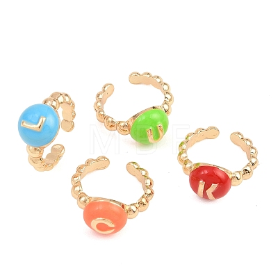 Cute Alloy Enamel Cuff Rings for Women AL-CBA3C8B-13G-1
