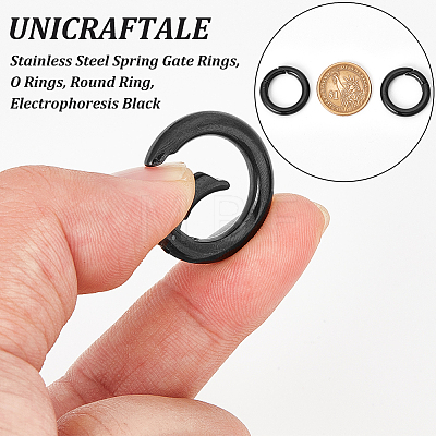 Unicraftale 2Pcs 304 Stainless Steel Spring Gate Rings STAS-UN0041-70-1