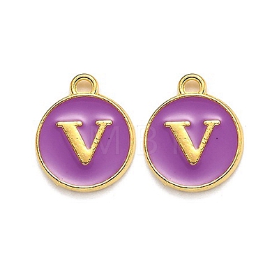 Golden Plated Alloy Enamel Charms LS-ENAM-Q437-12V-1