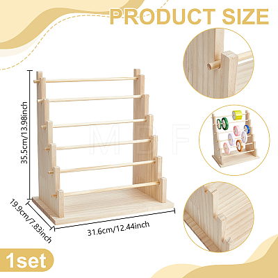 6 Layers Wood Bracelet Organizer Display Riser Stands BDIS-WH0011-10-1