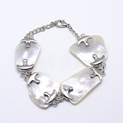 Shell Necklaces and Link Bracelets Jewelry Sets SJEW-P073-19-1