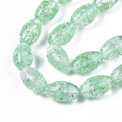 Transparent Crackle Glass Beads Strands GLAA-S192-B-010E-1