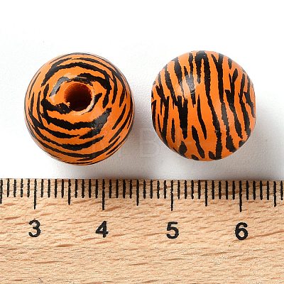 Printed Wood European Beads WOOD-Z002-06A-1