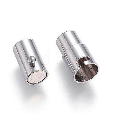 304 Stainless Steel Locking Tube Magnetic Clasps STAS-D159-31-1