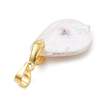 Natural Baroque Keshi Pearl Pendants PALLOY-JF05017-1