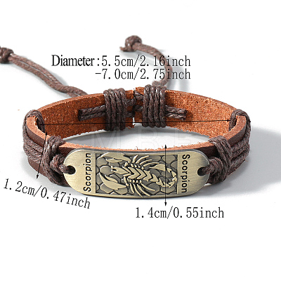 PU Leather Cord Adjustable Bracelets PW-WG4168B-02-1