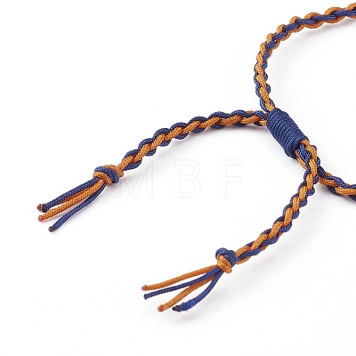 Adjustable Two Tone Nylon Thread Braided Bead Bracelets BJEW-JB05960-01-1
