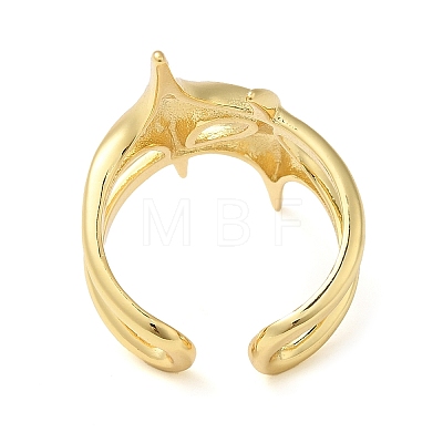 Brass Open Cuff Ring RJEW-Q805-08G-1