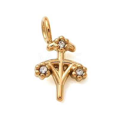 304 Stainless Steel with Crystal Rhinestone Charms RB-CBA5270-12G-1