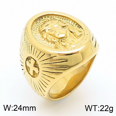 Hip-hop Style 304 Stainless Steel Finger Rings for Men FS-WG74A00-12-1