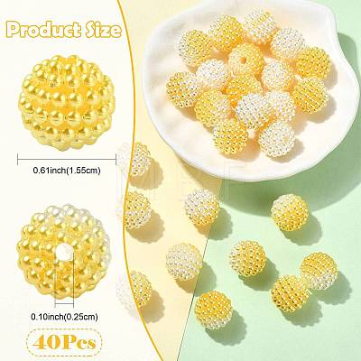 40Pcs Imitation Pearl Acrylic Beads OACR-FS0002-89A-15-1