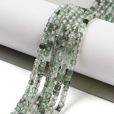 Natural Green Rutilated Quartz Beads Strands G-H042-B13-01-1