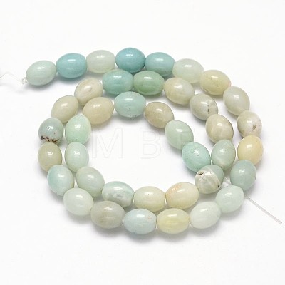 Oval Natural Flower Amazonite Bead Strands G-P106-16-1