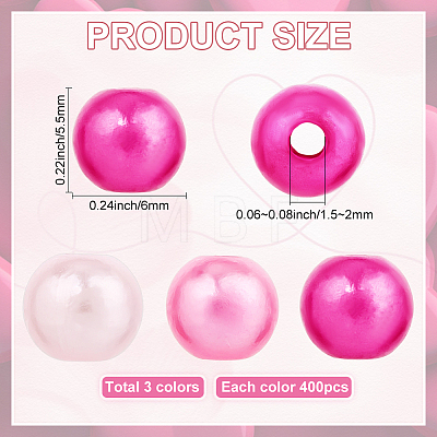 Valentine's Day Acrylic/ABS Plastic Imitation Pearl OACR-SP0001-66A-03-1