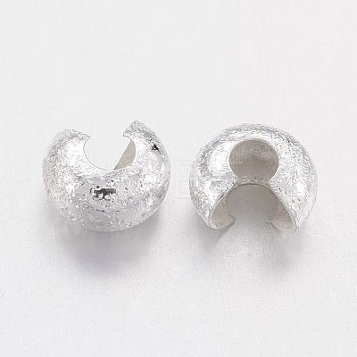Brass Crimp Beads Covers KK-G016-S-NF-1